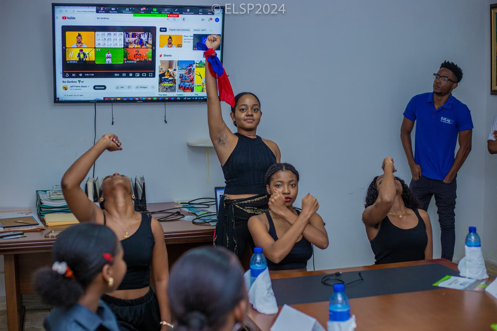 Traditional Haitian dance activity from ESLP 2024